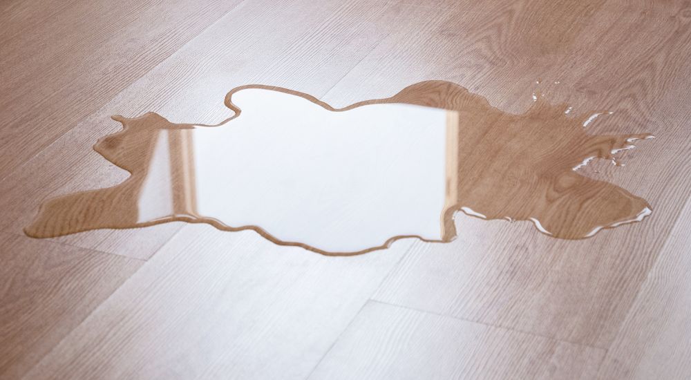 Vochtige vloer door WTW die lekt